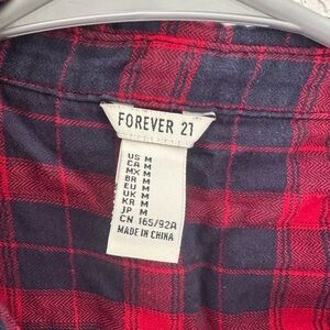 Forever 21 Red and Black Checkered Top